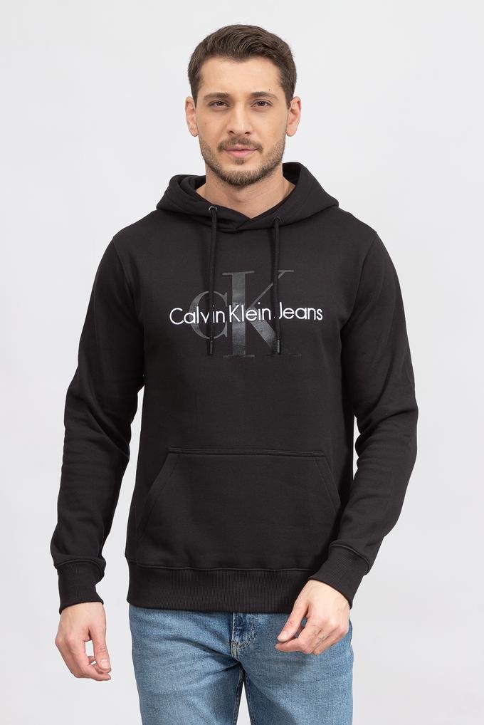  Calvin Klein Seasonal Monologo Regular Hoodie Erkek Kapüşonlu Sweatshirt