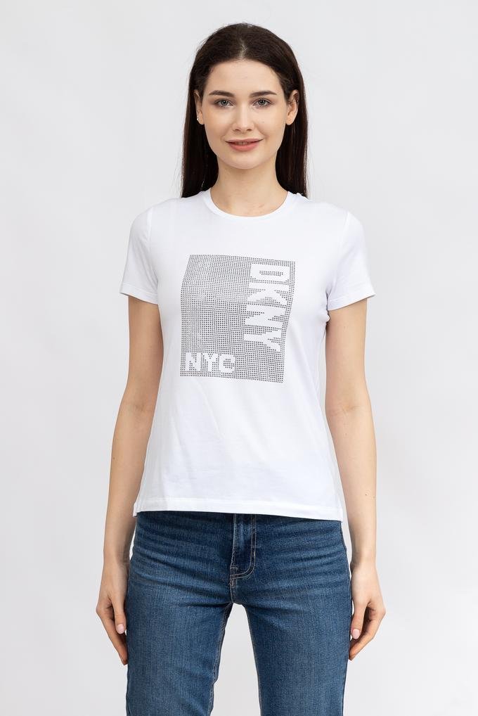  DKNY S/S Logo Kadın Bisiklet Yaka T-Shirt