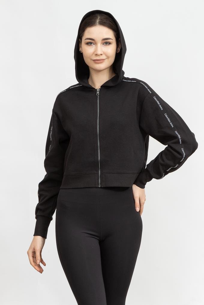  Calvin Klein Sleeves Logo Piping Zip-Through Kadın Fermuarlı Sweatshirt
