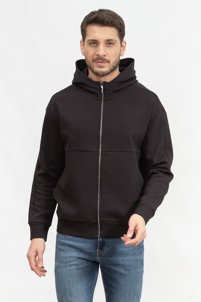  Calvin Klein Comf Debossed Logo Hoodie Jacket Erkek Fermuarlı Sweatshirt
