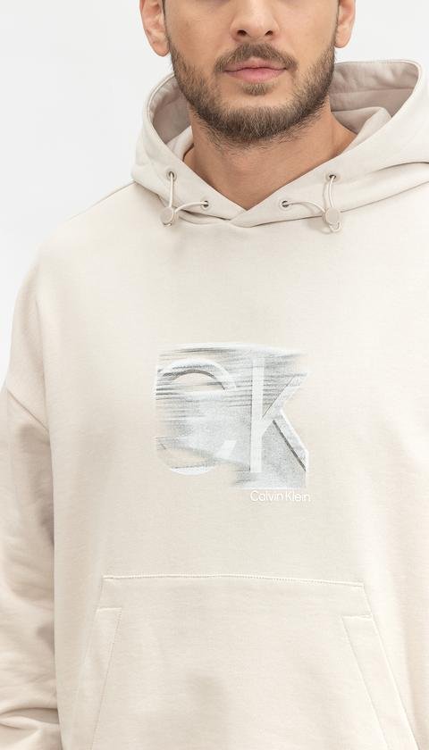  Calvin Klein Motion Logo Mod Comfort Hoodie Erkek Kapüşonlu Sweatshirt
