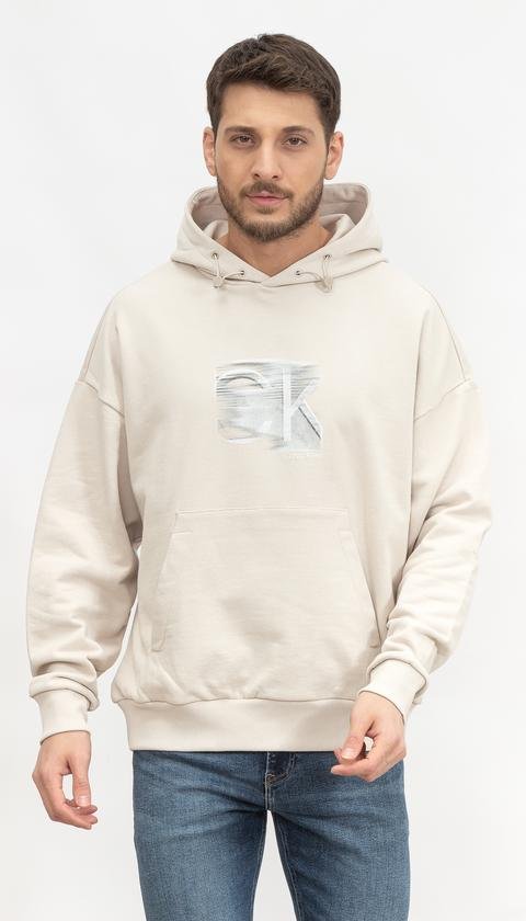  Calvin Klein Motion Logo Mod Comfort Hoodie Erkek Kapüşonlu Sweatshirt