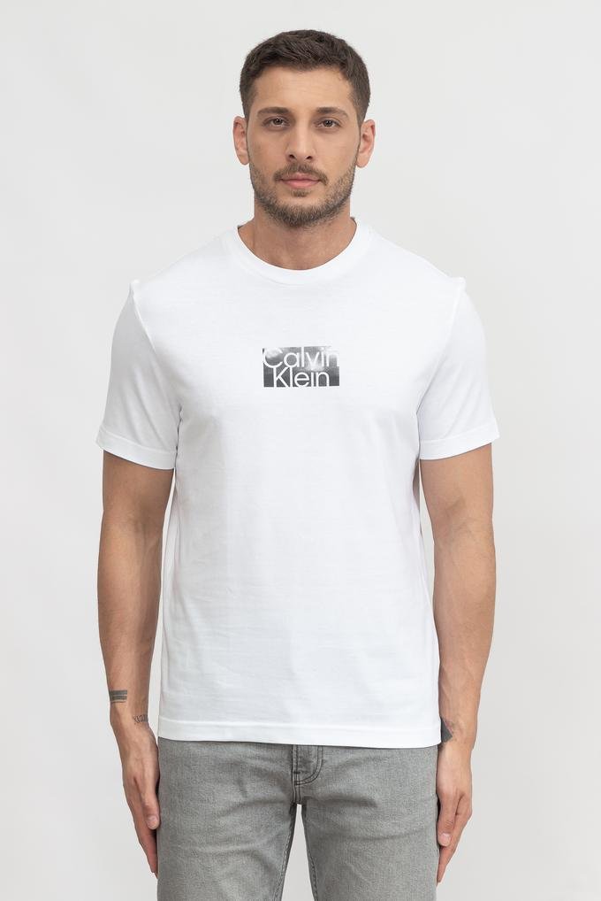  Calvin Klein Cloud Logo Erkek Bisiklet Yaka T-Shirt