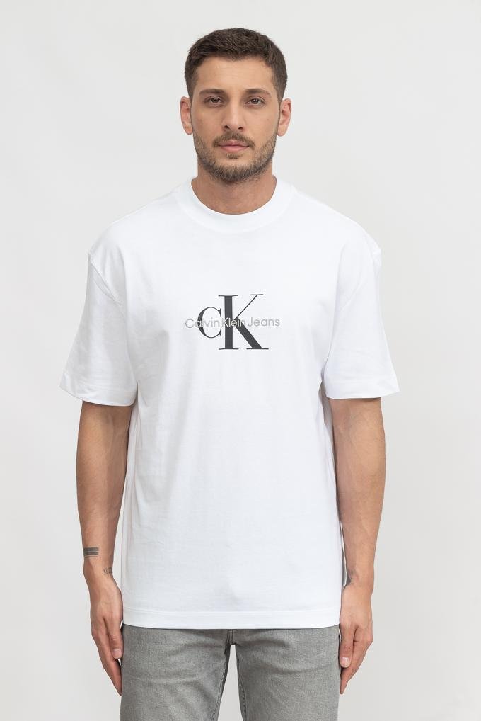  Calvin Klein Monologo Oversized Erkek Bisiklet Yaka T-Shirt