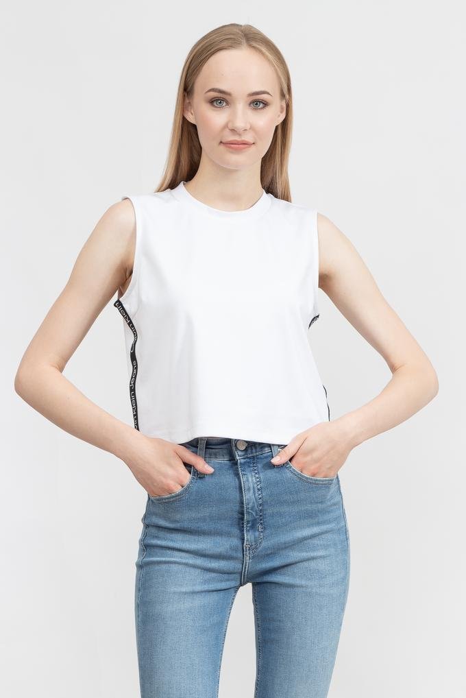  Calvin Klein Logo Tape Milano Loose Top Kadın Kolsuz T-Shirt