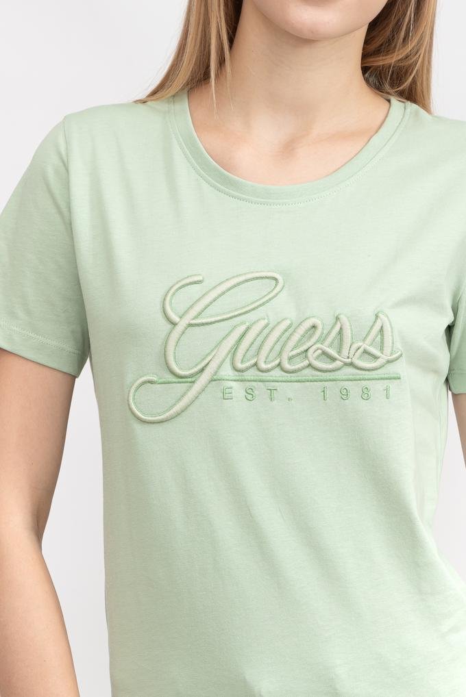  Guess Ss Rn Guess Script Kadın Bisiklet Yaka T-Shirt