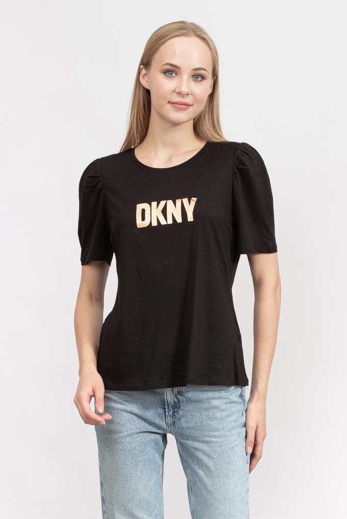  DKNY Gold Foil Kadın Bisiklet Yaka T-Shirt