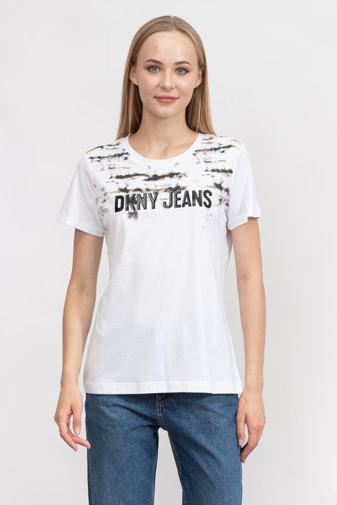  DKNY Tie Kadın Bisiklet Yaka T-Shirt