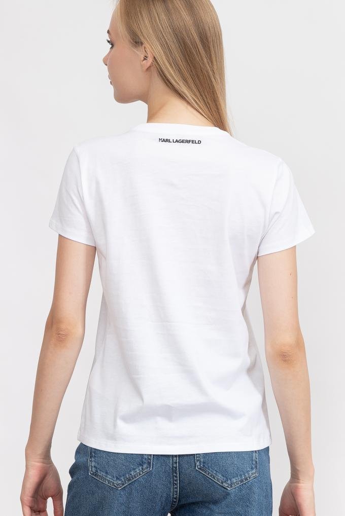  Karl Lagerfeld Boucle Kadın Bisiklet Yaka T-Shirt