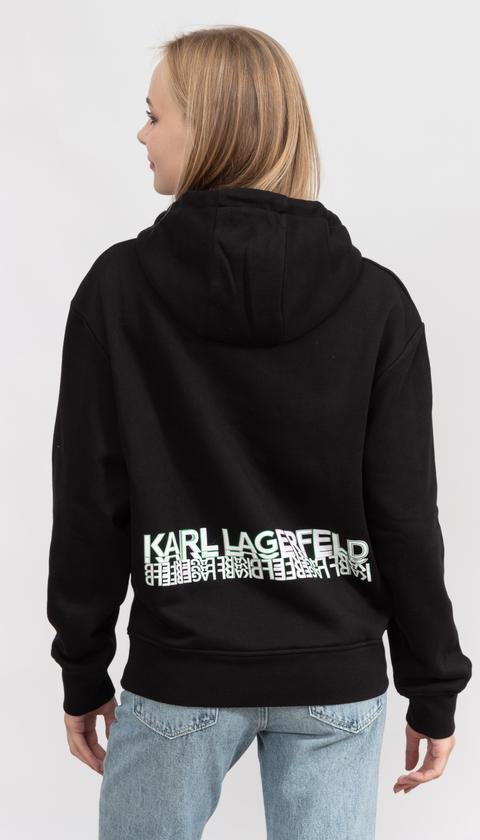  Karl Lagerfeld Logo Kadın Kapüşonlu Sweatshirt