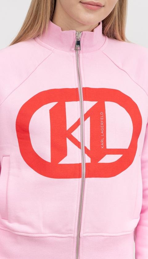  Karl Lagerfeld Logo Kadın Fermuarlı Sweatshirt