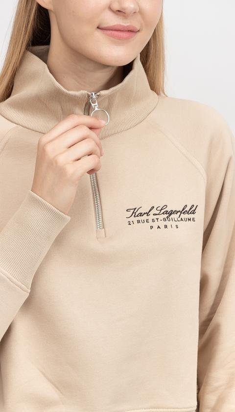  Karl Lagerfeld Signature Kadın Fermuarlı Sweatshirt