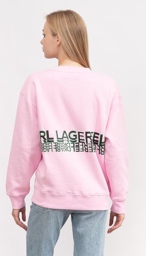  Karl Lagerfeld Logo Kadın Bisiklet Yaka Sweatshirt
