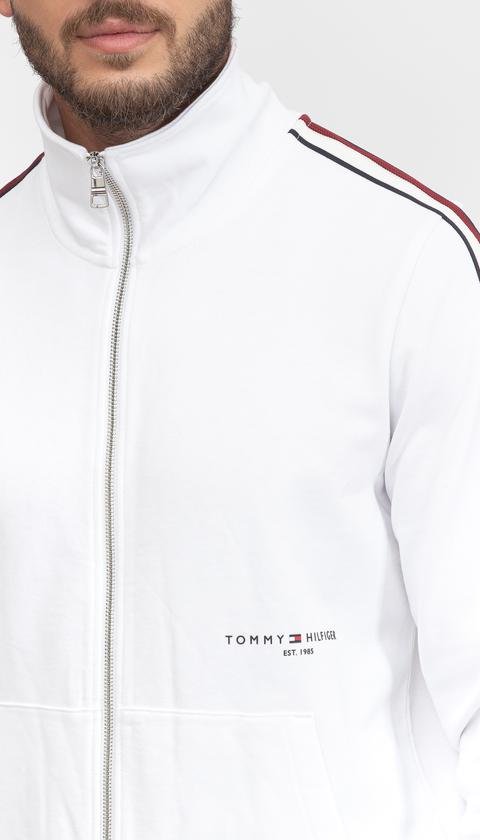  Tommy Hilfiger Global Stripe Tape Zip Through Erkek Fermuarlı Sweatshirt