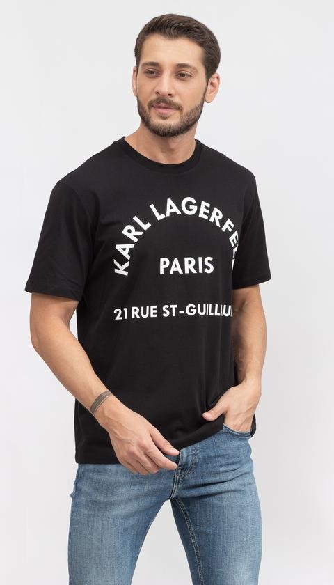  Karl Lagerfeld Athleisure Erkek Bisiklet Yaka T-Shirt