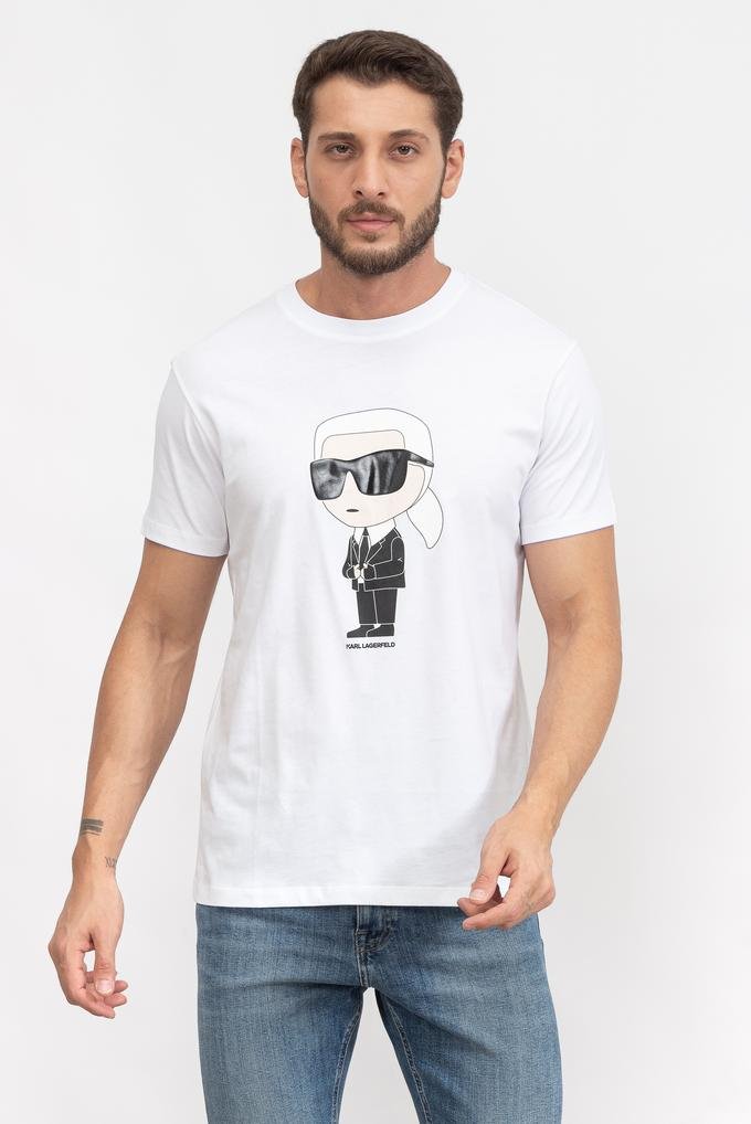 Karl Lagerfeld Ikonik Erkek Bisiklet Yaka T-Shirt