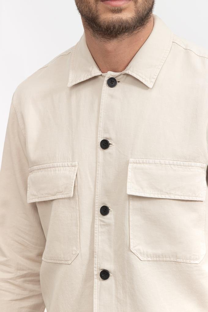  Calvin Klein Cotton Linen Tencel Over Erkek Gömlek