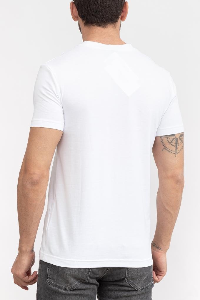 Calvin Klein Logo Tab Erkek Bisiklet Yaka T-Shirt