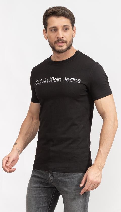  Calvin Klein Mixed institutional Erkek Bisiklet Yaka T-Shirt