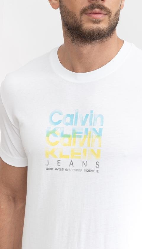  Calvin Klein Repeat Logo Erkek Bisiklet Yaka T-Shirt