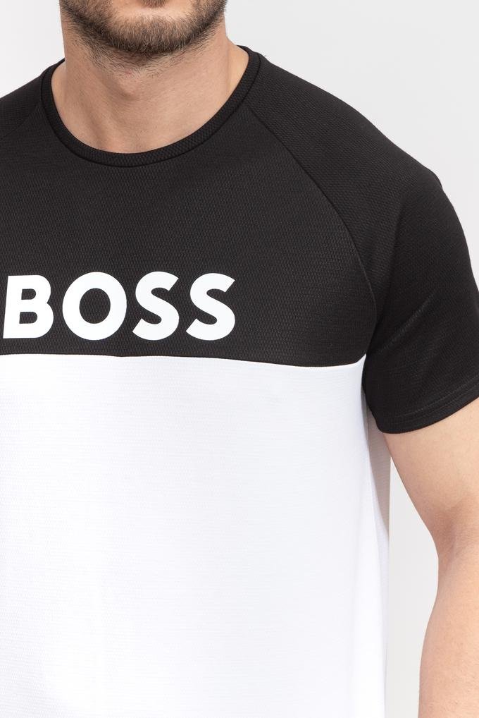  Boss Jacquard Erkek Tekli T-Shirt