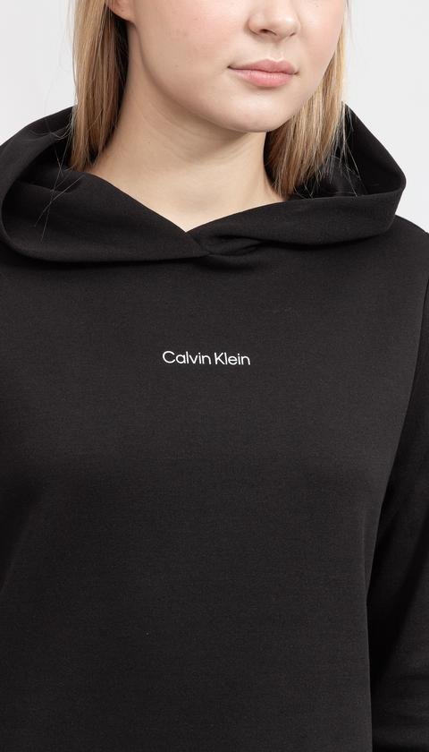  Calvin Klein Micro Logo Ess Hoodie Kadın Kapüşonlu Sweatshirt