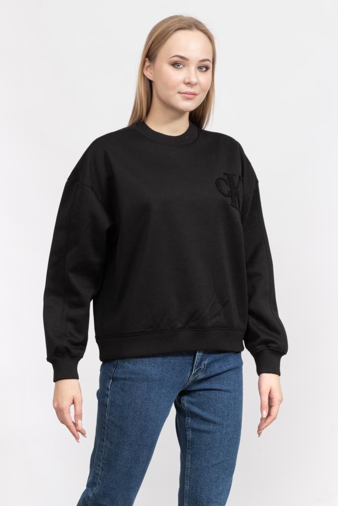  Calvin Klein Chenille Ck Crewneck Kadın Kapüşonlu Sweatshirt