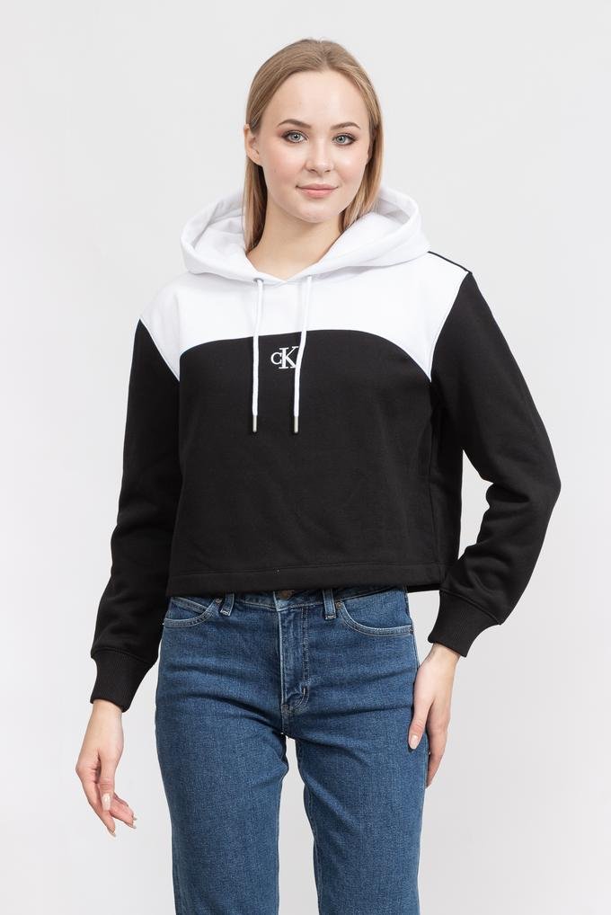  Calvin Klein Color Block Hoodie Kadın Kapüşonlu Sweatshirt