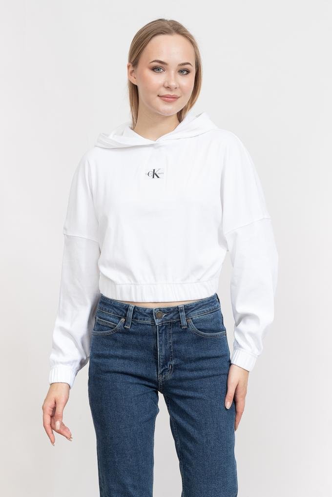  Calvin Klein Badge Rib Hoodie Kadın Kapüşonlu Sweatshirt