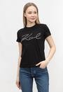  Karl Lagerfeld Embellished  Kadın Bisiklet Yaka T-Shirt