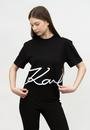  Karl Lagerfeld Logo Kadın Bisiklet Yaka T-Shirt