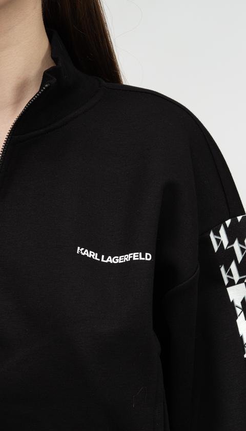  Karl Lagerfeld Double Jersey Kadın Fermuarlı Sweatshirt