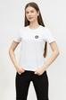 Karl Lagerfeld Wax Seal Logo  Kadın Bisiklet Yaka T-Shirt