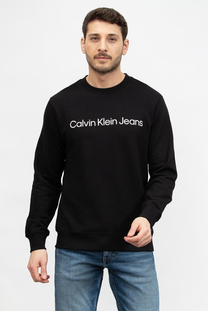  Calvin Klein Core Instit Logo Erkek Bisiklet Yaka Sweatshirt