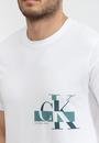  Calvin Klein Glitched Erkek Bisiklet Yaka T-Shirt