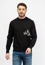  Calvin Klein Glitched Erkek Bisiklet Yaka Sweatshirt