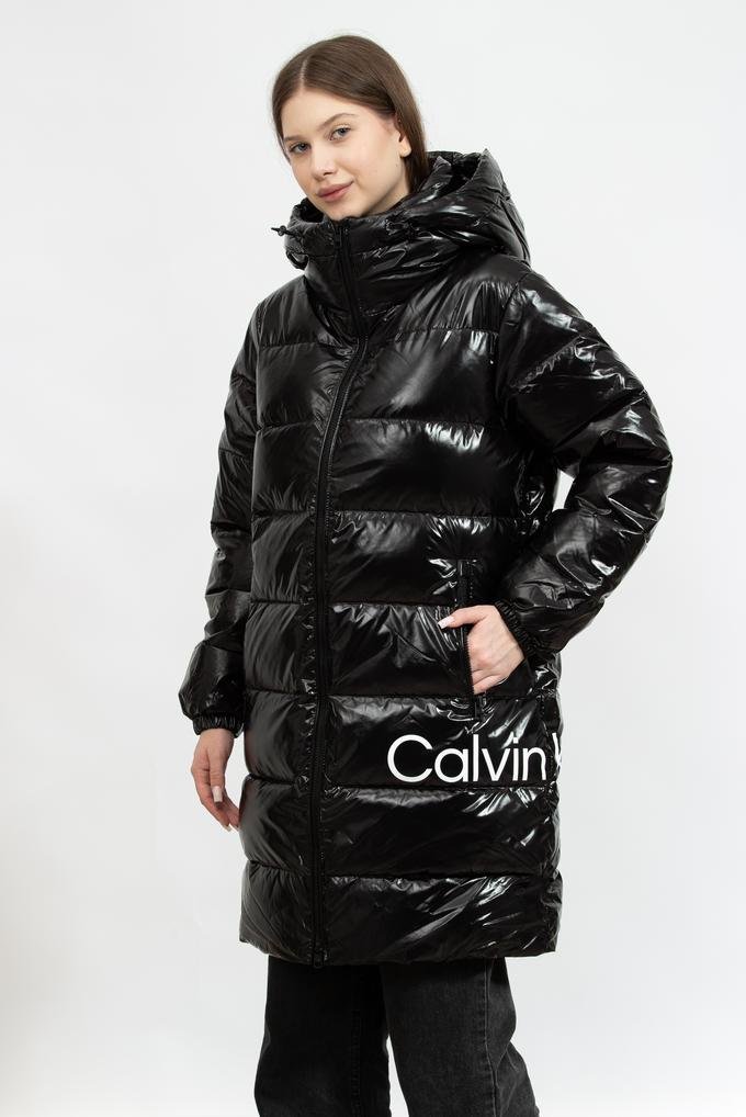  Calvin Klein Shiny Long Fitted Kadın Mont