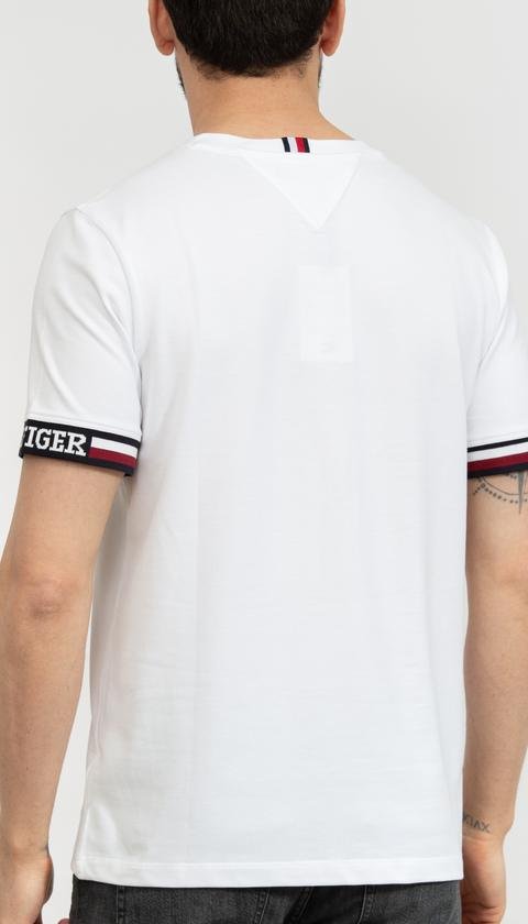 Tommy Hilfiger Monotype Bold Gs Tipping Erkek Bisiklet Yaka T-Shirt