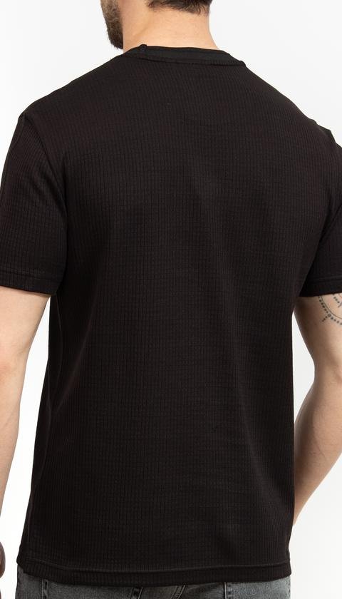  Calvin Klein Mercerized Waffle Erkek Bisiklet Yaka T-Shirt