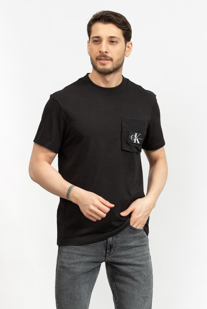  Calvin Klein Ripstop Panelled Erkek Bisiklet Yaka T-Shirt