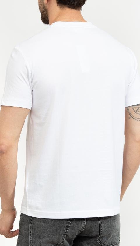  Calvin Klein Raised Rubber Logo Erkek Bisiklet Yaka T-Shirt