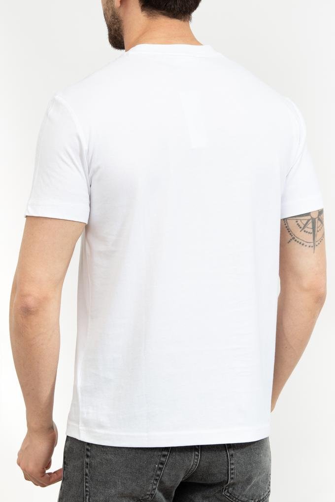  Calvin Klein Raised Rubber Logo Erkek Bisiklet Yaka T-Shirt