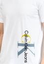 Calvin Klein Two Tone Monologo Erkek Bisiklet Yaka T-Shirt